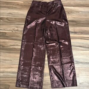BANANA REPUBLIC Wide Leg High Rise Metallic Pants Vina Rossi Women’s Sz. S Luxe